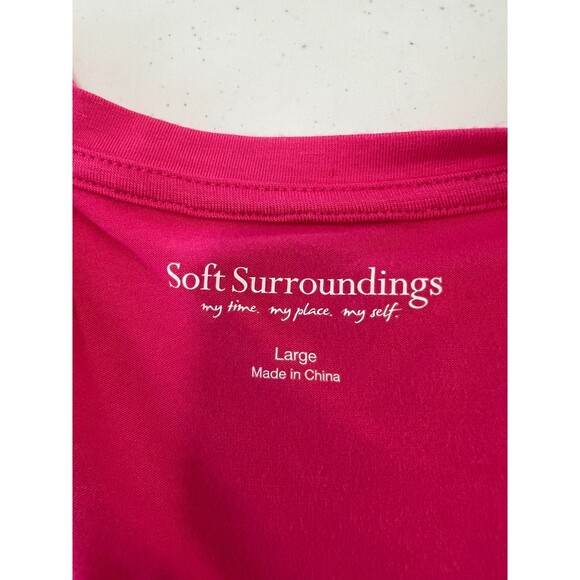 Soft Surroundings Women's Corbeille Tunic Top Pink Basketweave Smocking Size L - Picture 3 of 8